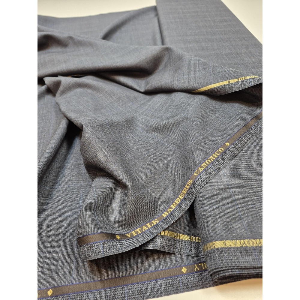 Vitale Barberis Canonico Revenge Super 130s Blue Plaid Wool Suiting 7 Yd Italy